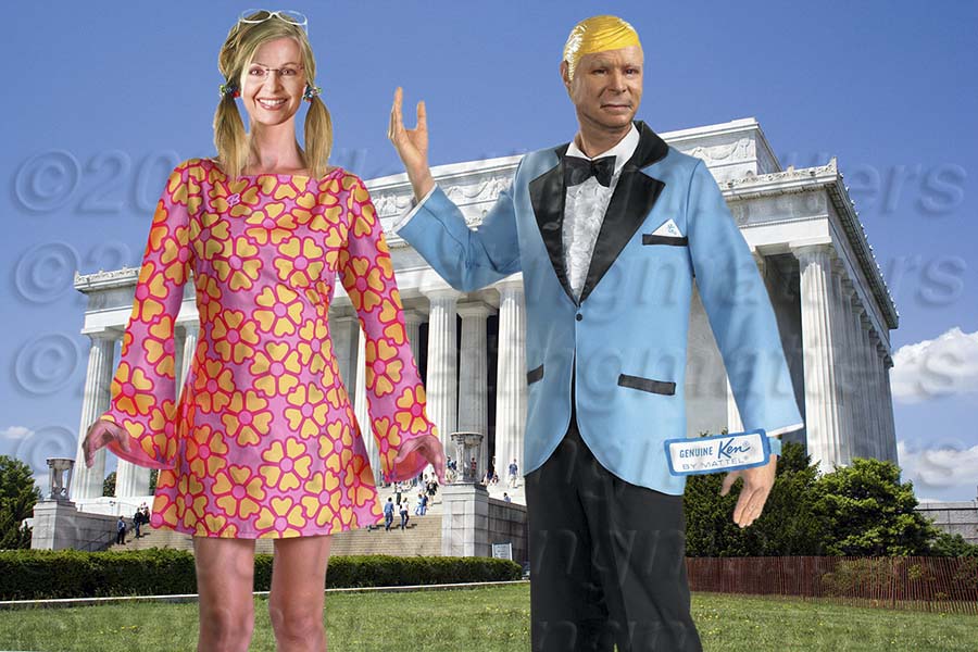 Ken Barbie Trick or Treat at the Lincoln Memorial